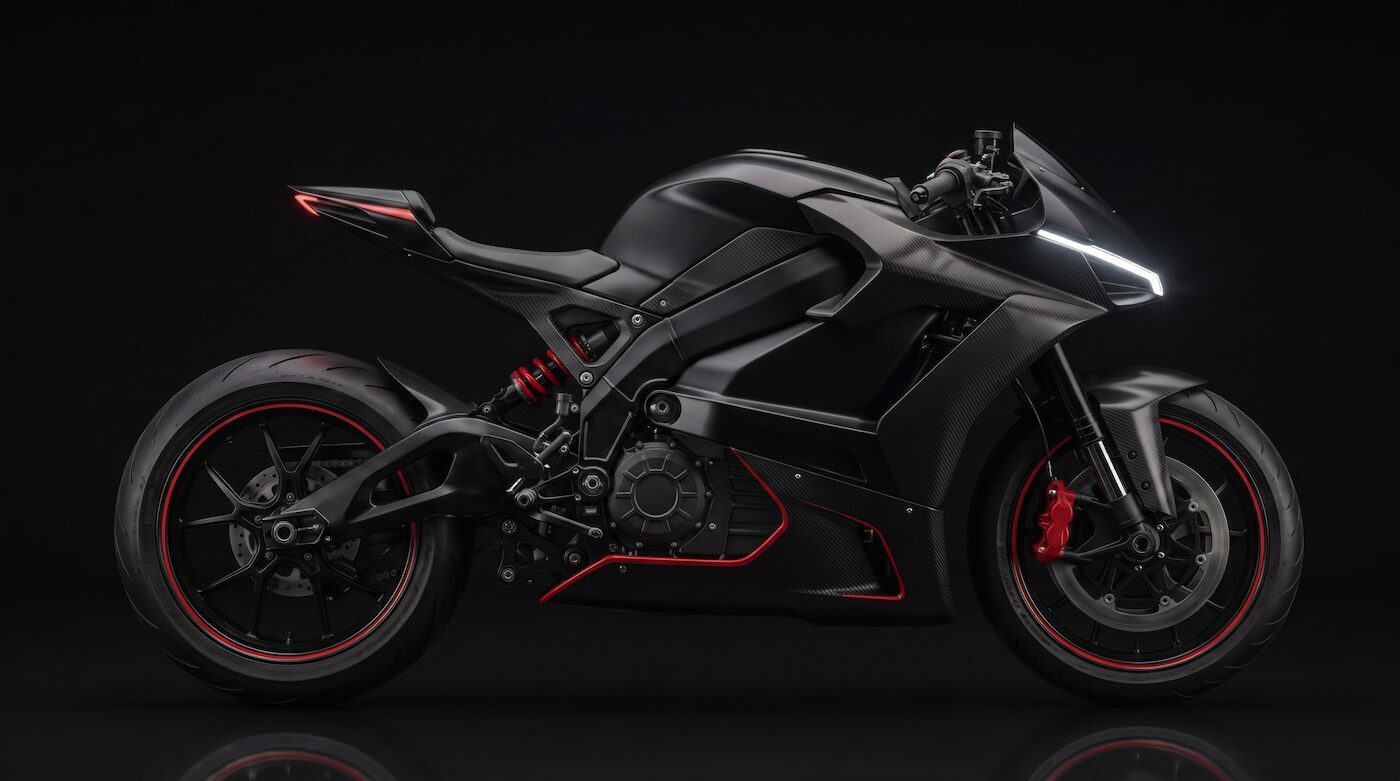 NULL superbike in the Phantom finish, deep stealth grey