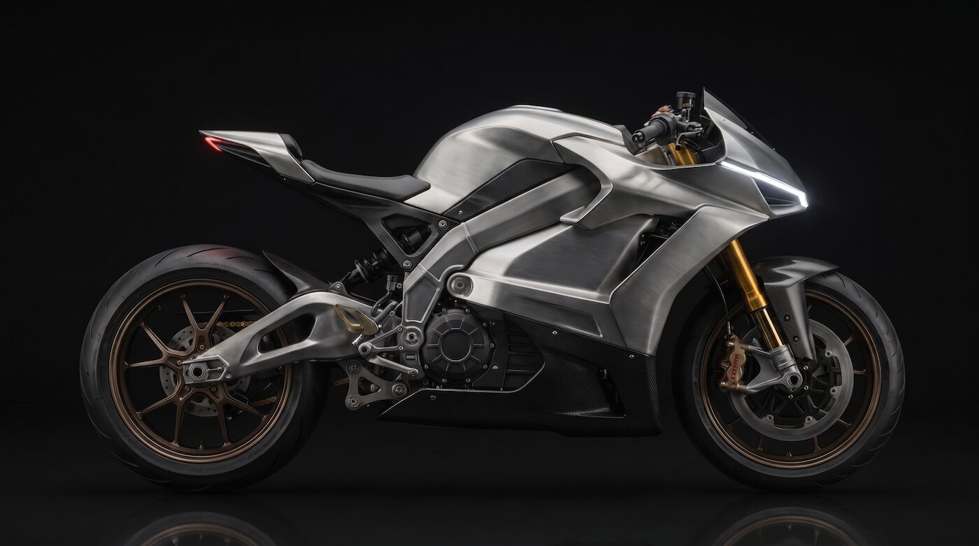 NULL superbike in the Titan finish, lifted silver